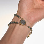 FREE Today: Handmade Earth Tone Rosary Bracelet with Cross & St. Benedict Charm