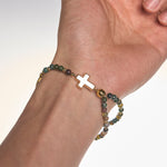 FREE Today: Handmade Earth Tone Rosary Bracelet with Cross & St. Benedict Charm