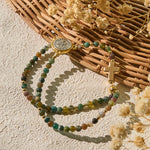 FREE Today: Handmade Earth Tone Rosary Bracelet with Cross & St. Benedict Charm