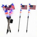 🔥8 Solar American Flag Pathway Lights – Red, White & Blue Yard Glow for 250th Independence Celebration 🇺🇸✨
