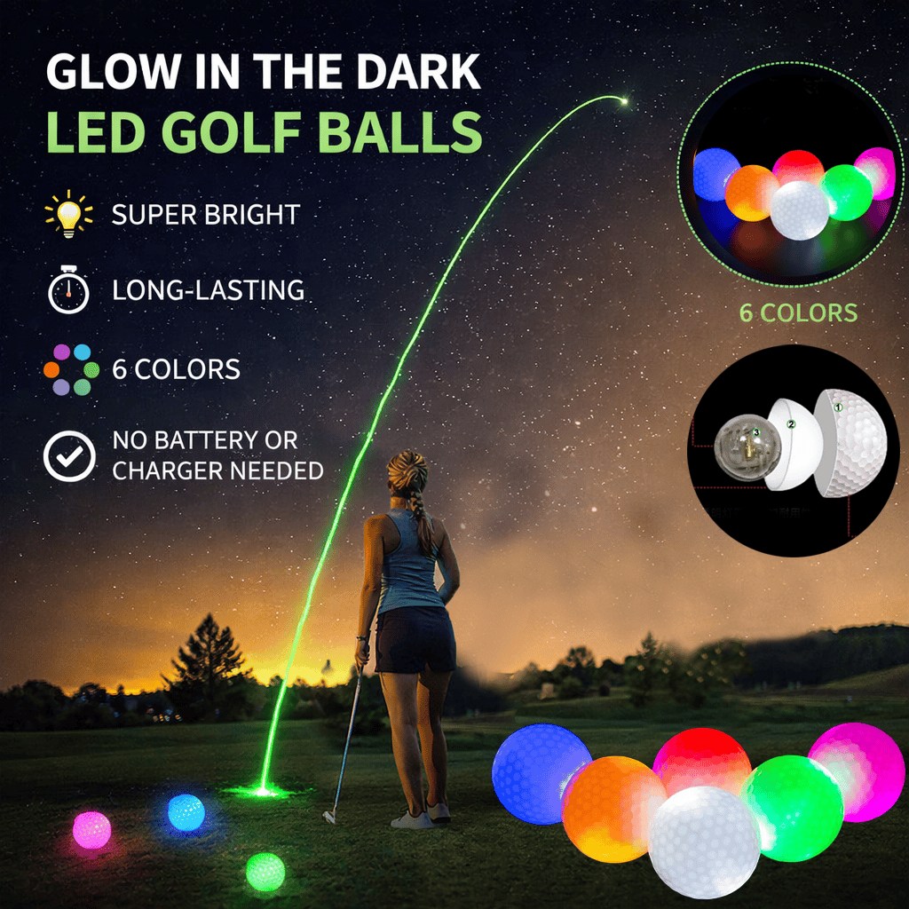 ⛳ LED Golf Balls – Glow-in-the-Dark Night Play Set 🔥