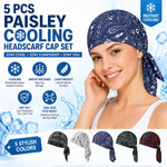 🌸 Paisley Cooling Headscarf Cap Set – Stay Cool & Chic All Summer! ☀️😎